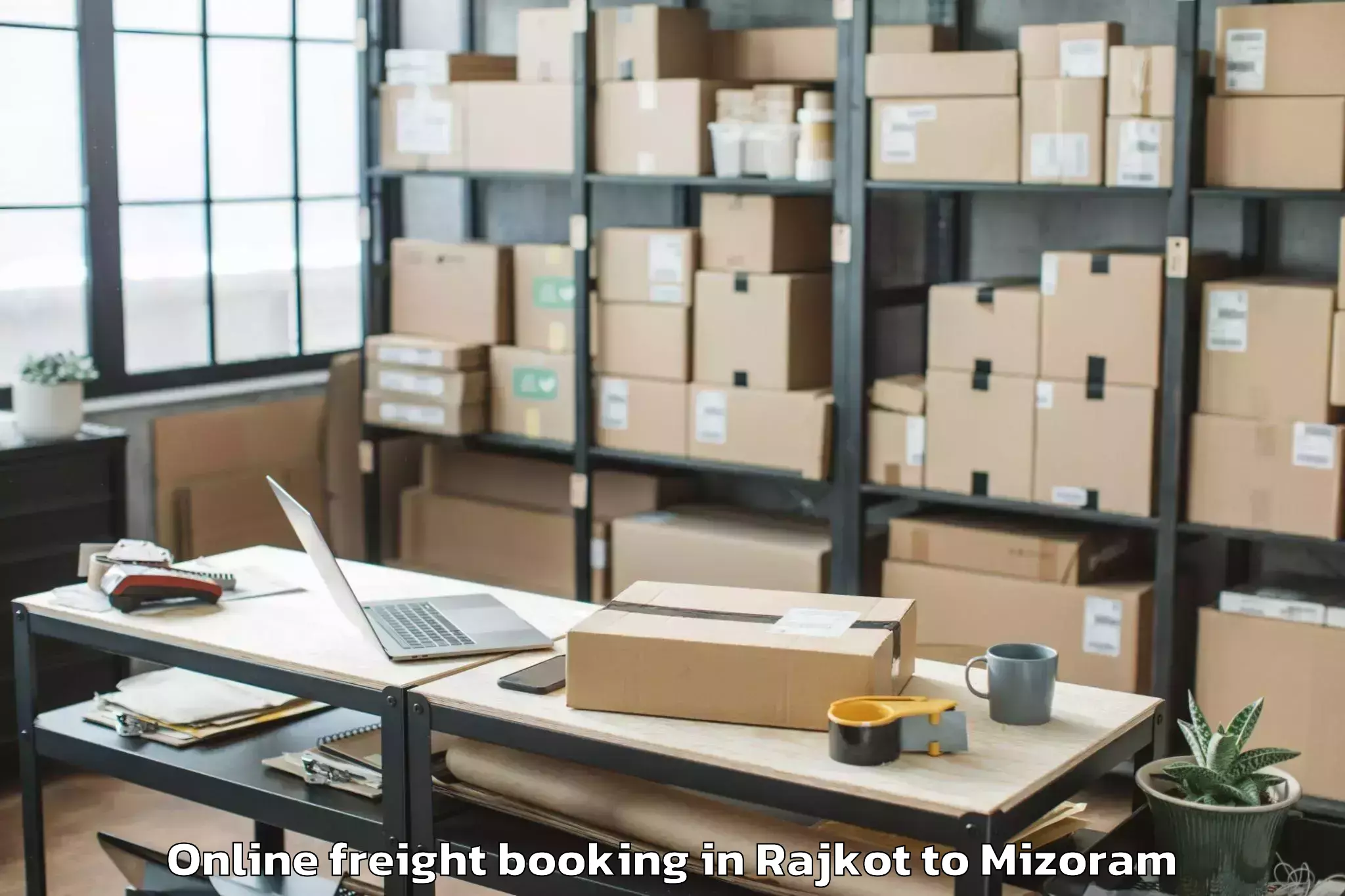 Professional Rajkot to East Lungdar Part Online Freight Booking